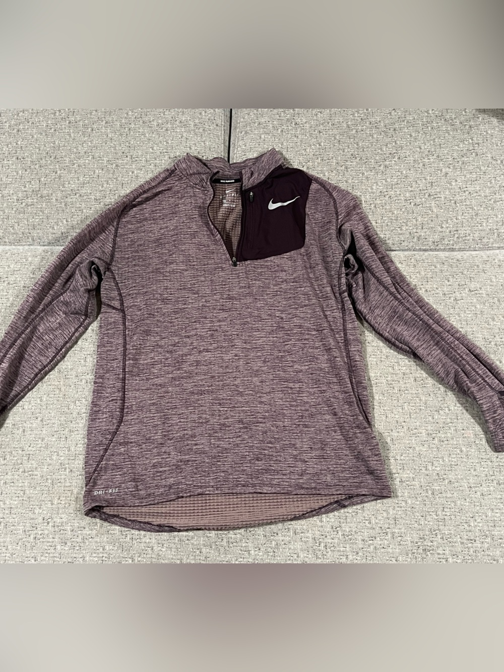 Nike Women's Heather Plum Quarter-Zip Performance Top